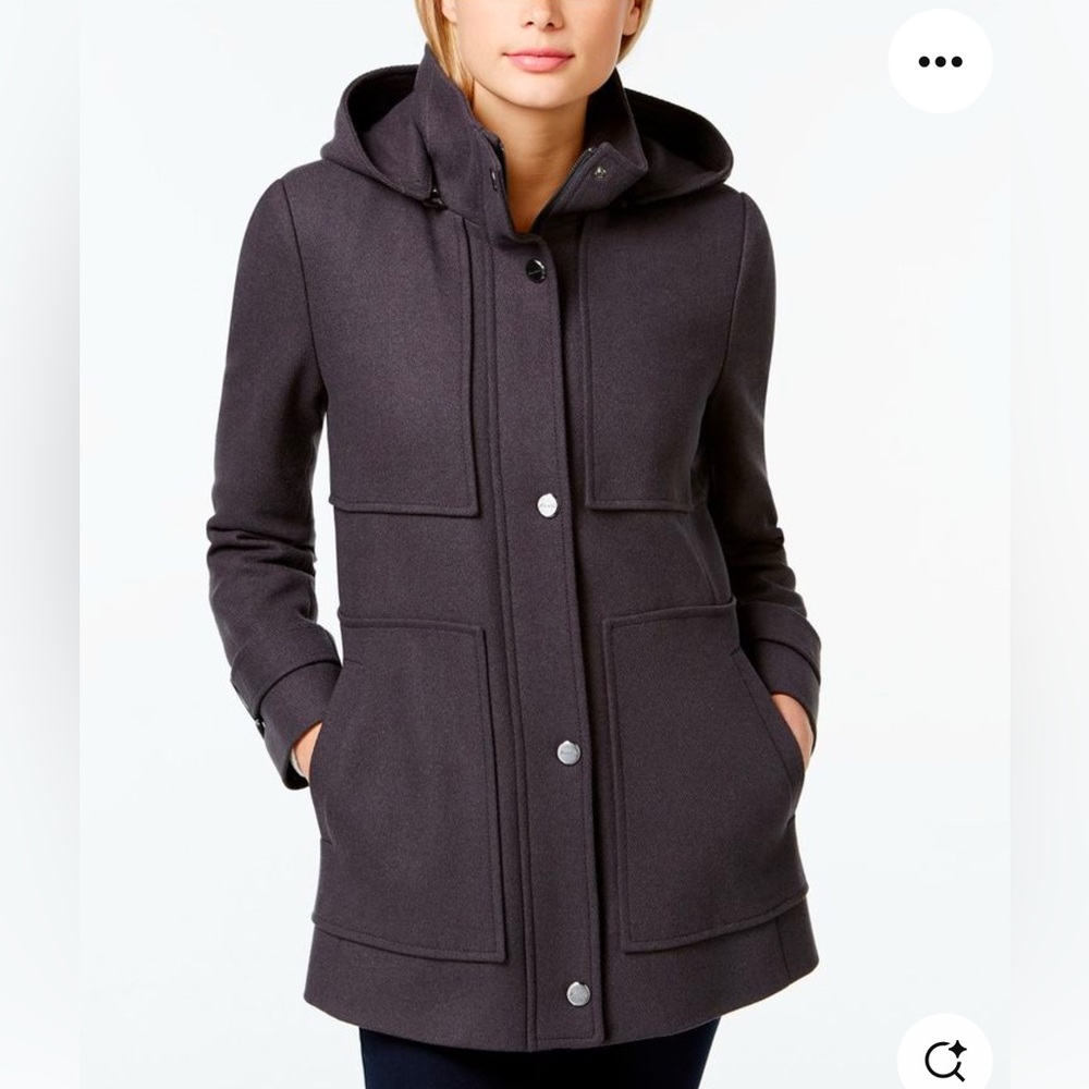 Kenneth Cole Gray Wool Blend Coat Size L